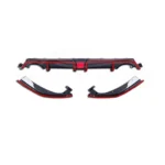 Fits 2016-2021 Honda CIVIC Sedan Rear Diffuser w/ LED Light (Gloss Black) - Image 2