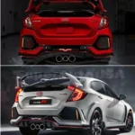Fits 2016-2021 Honda Civic Hatchback Rear Diffuser LED Brake Light Extension (Unpainted Black) - Image 4