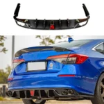Fits 2022-2025 Honda Civic Sedan V4 Rear Diffuser Bumper w/ LED Brake Light