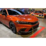 Fit 2022-2023 Honda Civic Side Body Skirts Front Corners Trim (Unpainted Black) - Image 4