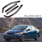 Fit 2012-2015 Honda Civic Sedan In-Channel Vent Window Visors Rain Sun Wind Guards Shade Deflectors - Image 3