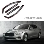 Fit 2014-2017 INFINITI Q50 In-Channel Vent Window Visors Rain Sun Wind Guards Shade Deflectors - Image 3