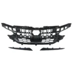 Fit 22-23 Honda Civic Type R Gloss Black Si Style Front Bumper Honeycomb Grille - Image 2