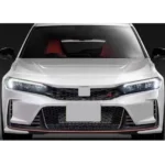Fit 22-23 Honda Civic Type R Gloss Black Si Style Front Bumper Honeycomb Grille - Image 3