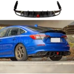 Fits 2022-2025 Honda Civic Sedan V4 Rear Diffuser Bumper w/ LED Brake Light - Image 3