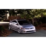 Fits 2006-2011 Honda Civic Si Coupe 2-Door Black Side Skirt Extensions Black - Image 13