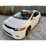 Fits 2006-2011 Honda Civic Si Coupe 2-Door Black Side Skirt Extensions Black - Image 2
