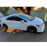 Fits 2006-2011 Honda Civic Si Coupe 2-Door Black Side Skirt Extensions Black - Image 5
