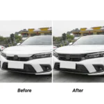 For 2022-2023 Honda Civic 11th Front Bumper Grill Strip Cover Trim (Gloss Black) - Image 2