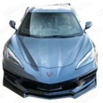 For 20-23 Chevrolet Corvette C8 Gloss Black Z51 Style Side Skirts Front Bumper Lip Set - Image 3