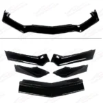 For 20-23 Chevrolet Corvette C8 Gloss Black Z51 Style Side Skirts Front Bumper Lip Set - Image 6