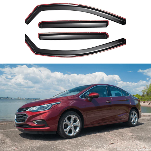 Cruzeic.webp Fits Chevrolet Cruze 2016-2019 In-Channel Window Vent Visor Rain Guard Shade Deflector - Image 1