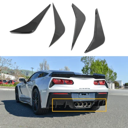 Fits 2014-2019 Corvette C7 Rear Bumper Lower Air Diffuser Fins