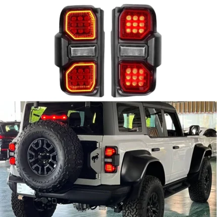Fits 2021-2024 Ford Bronco Full LED Raptor Style Taillights Sequential Assembly