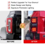 Fits 2021-2024 Ford Bronco Full LED Raptor Style Taillights Sequential Assembly - Image 3