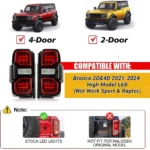 Fits 2021-2024 Ford Bronco Full LED Raptor Style Taillights Sequential Assembly - Image 5