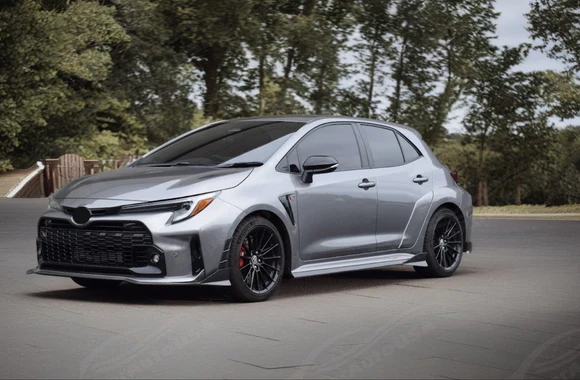 Real Carbon Fiber 2-In-1 Car Kit Front Lips with Corner Splitters Fit Toyota GR Corolla 2022-2025 - Image 4