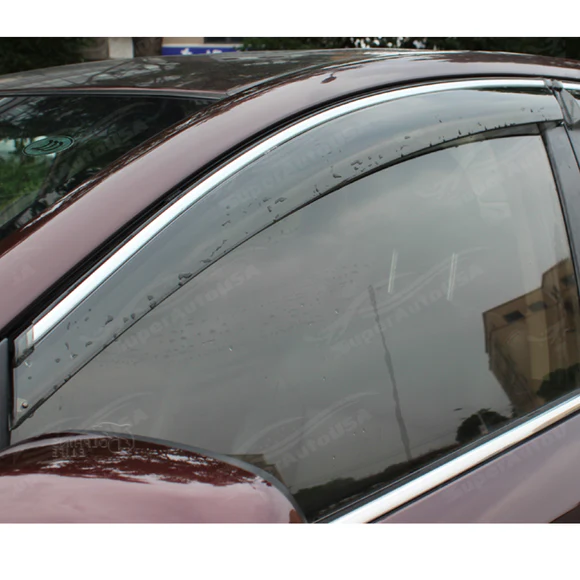 Fit 2019-2023 Nissan Altima Chrome Trim Vent Window Visors Rain Sun Wind Guards Shade Deflectors - Image 6