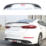For Hyundai Elantra 2016-2018 Rear Bumper Lip Diffuser Body kit LED (Black and White) - Image 4