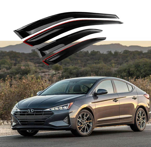 Elantra2021.webp For Hyundai Elantra 2017-2020 Out-Channel Vent Window Visors Rain Sun Wind Guards Shade Deflectors - Image 1
