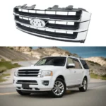 Fits 2015-2018 Ford Expedition Chrome & Black Front Bumper Grill Mesh Grille