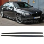 For 11-16 BMW 5 Series F10 F11 M5 Sedan Black Unpainted Side Skirt Extension Spoiler - Image 4