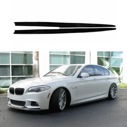 For 11-16 BMW 5 Series F10 F11 M5 Sedan Black Unpainted Side Skirt Extension Spoiler