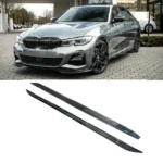 Fit 2012-2018 BMW 3 Series F30 F31 M Style Black Side Skirts (Carbon Fiber Print) - Image 4