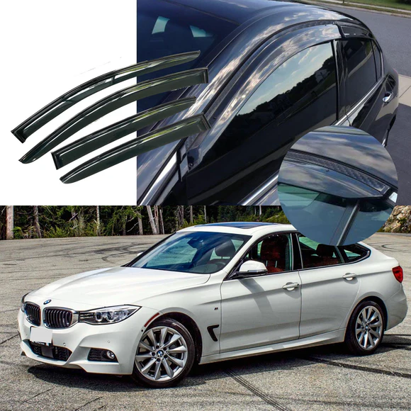 F30-OEJDM-CN_1.webp Fit 2012-2018 BMW 3 Series F30 Clip-On Carbon Fiber Print Trim Vent Window Visors Rain Sun Wind Guards Shade Deflectors - Image 1
