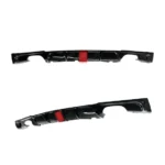 Fits 2012-2018 BMW 3 Series F30 Rear Bumper Quad Exhaust Diffuser with LED Light - Image 6