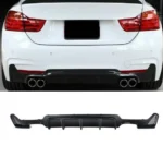 Fits 2014-2020 BMW F32 435i 440i xDrive 4 Series M Sport Rear Bumper Diffuser Quad Exhaust Dual Outlet