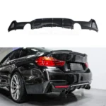 Fit 2014-2020 BMW F32 435i 4 Series M Sport Dual Exhaust Rear Bumper Lip Diffuser - Image 2
