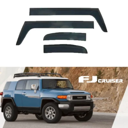 Fit 2007-2014 Toyota FJ Cruiser Out-Channel Vent Window Visors Rain Sun Wind Guards Shade Deflectors