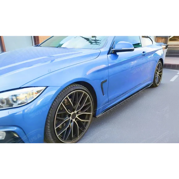 Fits BMW 4 Series F32 F33 F36 2014-2020 M Performance Gloss Black Side Body Skirts Splitters Under Spoilers Rocker Panel Bottom Extension Lips - Image 8