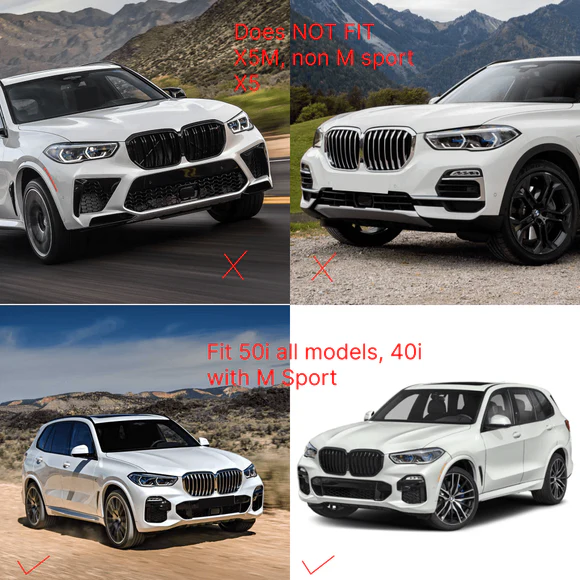 Fits BMW G05 X5 2019-2023 M Sport Full Body Kit Set 3-In-1 Front Splitter Lip & Side Skirts & Rear Diffuser - Image 2