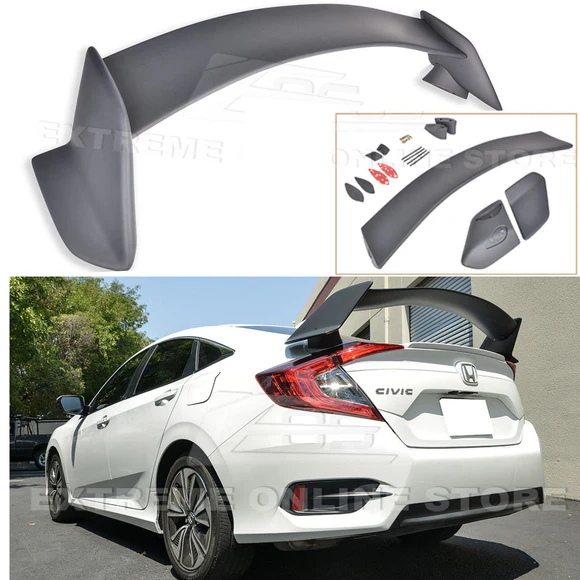 For16-21HondaCivicSedanType-RStylePRIMERBLACKRearTrunkWingSpoiler.webp Rear Spoiler & Wings - Type R Style | Honda Civic 16-21 - Image 1
