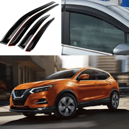 Fit 2017-2022 Nissan Rogue Sport Out-Channel Vent Window Visors Rain Sun Wind Guards Shade Deflectors