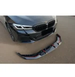 Fit 2021-2023 BMW 5 Series G30 LCI M Sport Gloss Black Front Bumper Lip Spoiler - Image 12