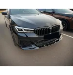 Fit 2021-2023 BMW 5 Series G30 LCI M Sport Gloss Black Front Bumper Lip Spoiler - Image 4