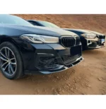 Fit 2021-2023 BMW 5 Series G30 LCI M Sport Gloss Black Front Bumper Lip Spoiler - Image 14