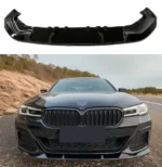 Fit 2021-2023 BMW 5 Series G30 LCI M Sport Gloss Black Front Bumper Lip Spoiler