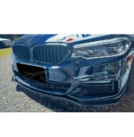 Fit 2017-2020 BMW 5 Series G30 M Sport Gloss Black Front Bumper Lip Spoiler - Image 2
