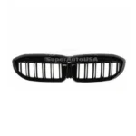 Fits 2019-2022 BMW 3 Series G20 G21 Double Line Glossy Gloss Black Front Kidney Grill - Image 5