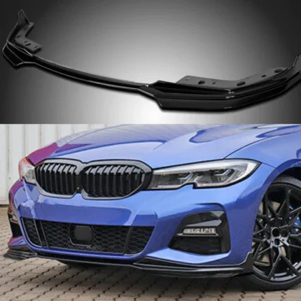 Fits BMW 3 Series G20 M Sport 2019-2022 Front Bumper Lip Car Spoiler (Gloss Black)