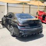 Fits 2019-2022 BMW G20 Gloss Black Rear Diffuser with LED Break Light & Corner Splitters - Image 4