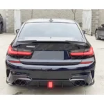 Fits 2019-2022 BMW G20 Gloss Black Rear Diffuser with LED Break Light & Corner Splitters - Image 9