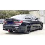 Fits 2019-2022 BMW G20 Gloss Black Rear Diffuser with LED Break Light & Corner Splitters - Image 12