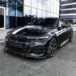 For 2019-2022 BMW 3 Series G20 Gloss Black Front Bumper Lip Spoiler - Image 10