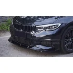 For 2019-2022 BMW 3 Series G20 Gloss Black Front Bumper Lip Spoiler - Image 7