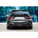 Fits 2019-2022 BMW 3 Series G20 Gloss Black Rear Diffuser with Rear Corner Splitter - Image 15